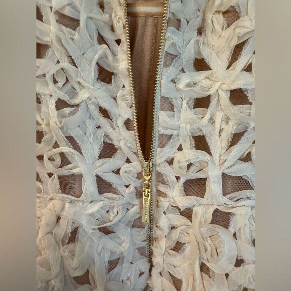 NWOT BRONX AND BANCO CASEY BEIGE MINI DRESS, wedding bridal long sleeve dress - Picture 7 of 16